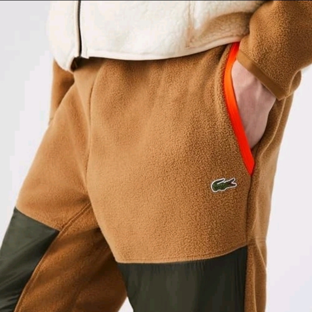 Lacoste Men's Polar Fleece Color Block Joggers Track Pants Sz. XXL - NWT - $206